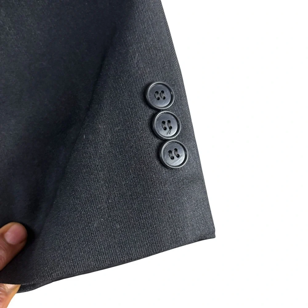 Raffinati Double Breasted Blazer Mens Black Striped Peak‎ Lapel Formal Classic
